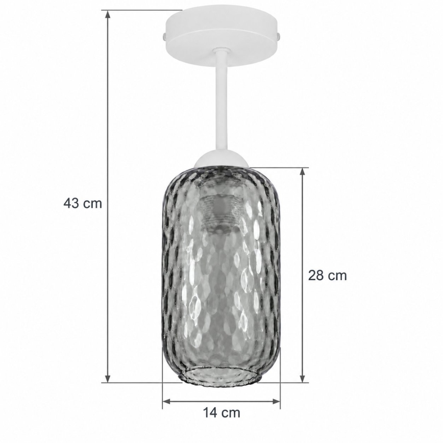 BRILAGI - LED Plafonieră aplicată RETRO GLASS 1xE27/60W/230V Ø 14 cm alb/gri fumuriu
