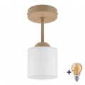 BRILAGI - Lustră aplicată LED RETRO GLASS 1xE27/60W/230V Ø 10 cm bej/albă