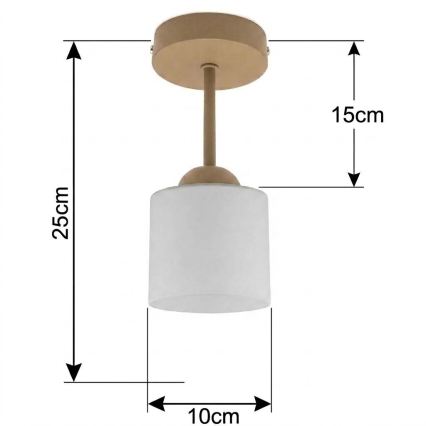 BRILAGI - Lustră aplicată LED RETRO GLASS 1xE27/60W/230V Ø 10 cm bej/albă