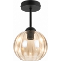 BRILAGI - Lustră aplicată LED RETRO GLASS 1xE27/60W/230V Ø 18 cm negru/bej fumuriu