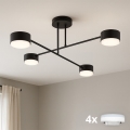 Brilagi - Lustră aplicată LED RGB+CCT dimerizabilă MONO 4xGX53/14W/230V 2700-6500K Wi-Fi Tuya neagră