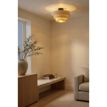 Brilagi - Lustră aplicată LUNETA 1xE27/60W/230V Ø 40 cm crem/auriu