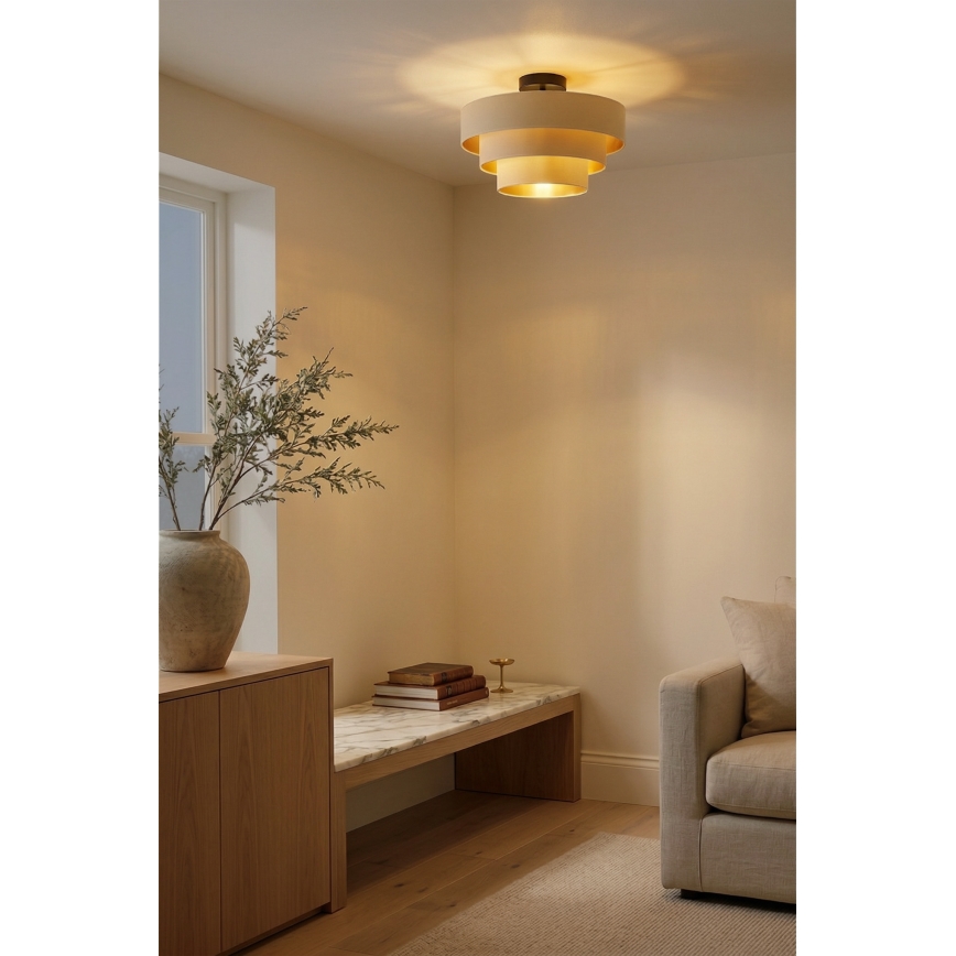 Brilagi - Lustră aplicată LUNETA 1xE27/60W/230V Ø 40 cm crem/auriu