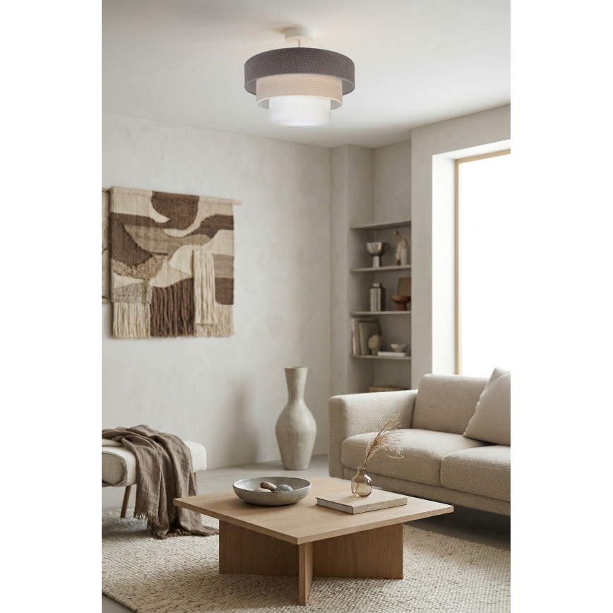 Brilagi - Lustră aplicată LUNETA 1xE27/60W/230V Ø 40 cm gri/crem/alb