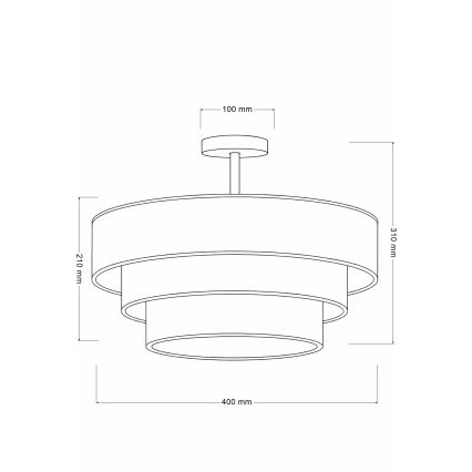 Brilagi - Lustră aplicată LUNETA 1xE27/60W/230V Ø 40 cm gri/crem/alb