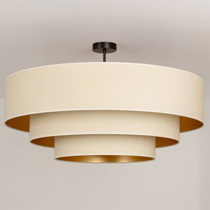 Brilagi - Lustră aplicată LUNETA 3xE27/60W/230V Ø 80 cm crem/auriu