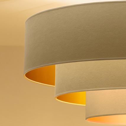 Brilagi - Lustră aplicată LUNETA 3xE27/60W/230V Ø 80 cm crem/auriu