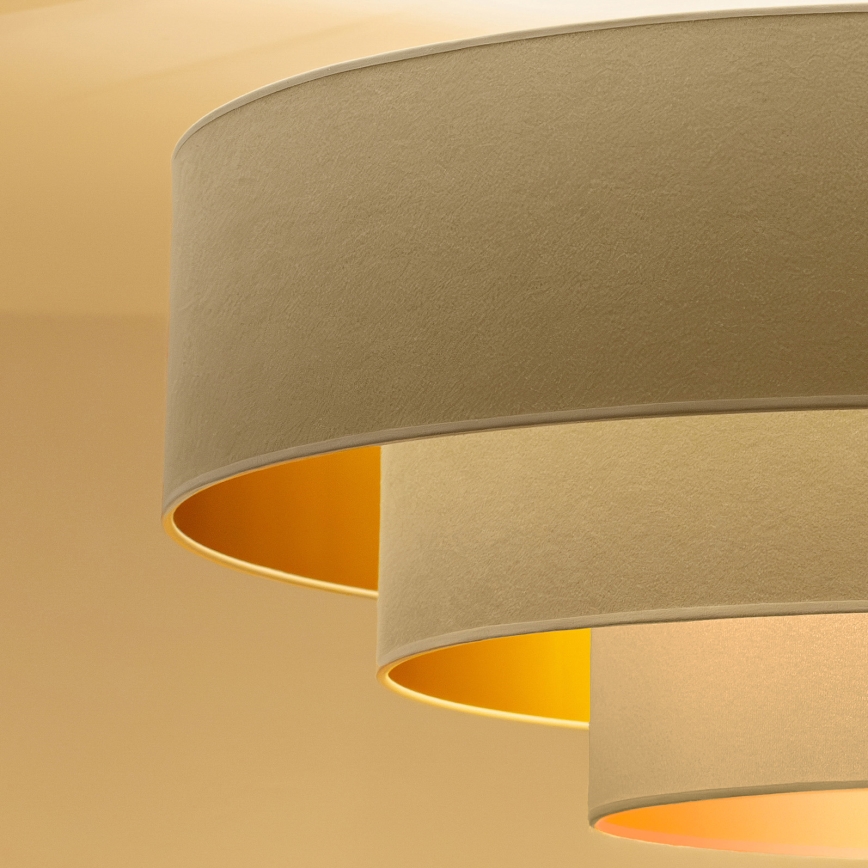 Brilagi - Lustră aplicată LUNETA 3xE27/60W/230V Ø 80 cm crem/auriu