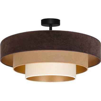 Brilagi - Lustra aplicată LUNETA 3xE27/60W/230V Ø 80 cm maro/bej/crem