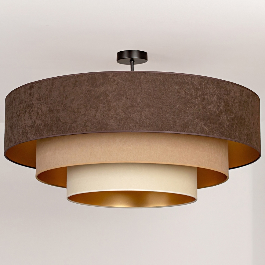 Brilagi - Lustra aplicată LUNETA 3xE27/60W/230V Ø 80 cm maro/bej/crem