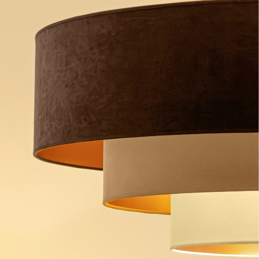 Brilagi - Lustra aplicată LUNETA 3xE27/60W/230V Ø 80 cm maro/bej/crem