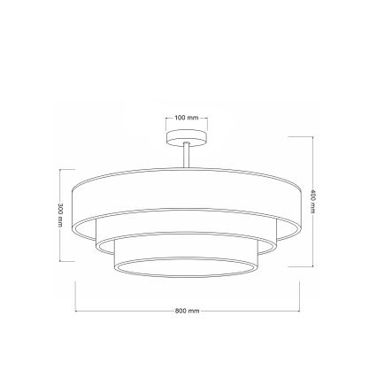 Brilagi - Lustra aplicată LUNETA 3xE27/60W/230V Ø 80 cm maro/bej/crem