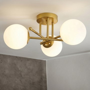 Brilagi - Lustră aplicată MALIVA 3xE14/15W/230V auriu/alb