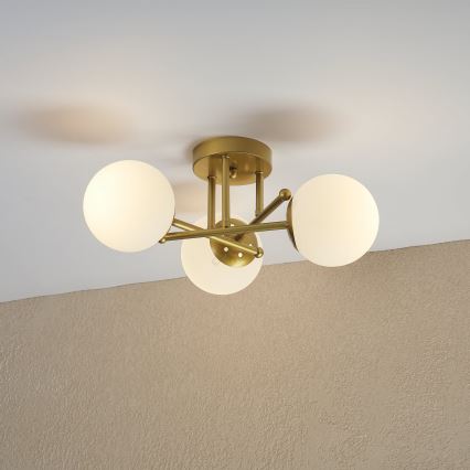 Brilagi - Lustră aplicată MALIVA 3xE14/15W/230V auriu/alb
