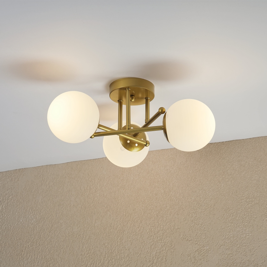Brilagi - Lustră aplicată MALIVA 3xE14/15W/230V auriu/alb