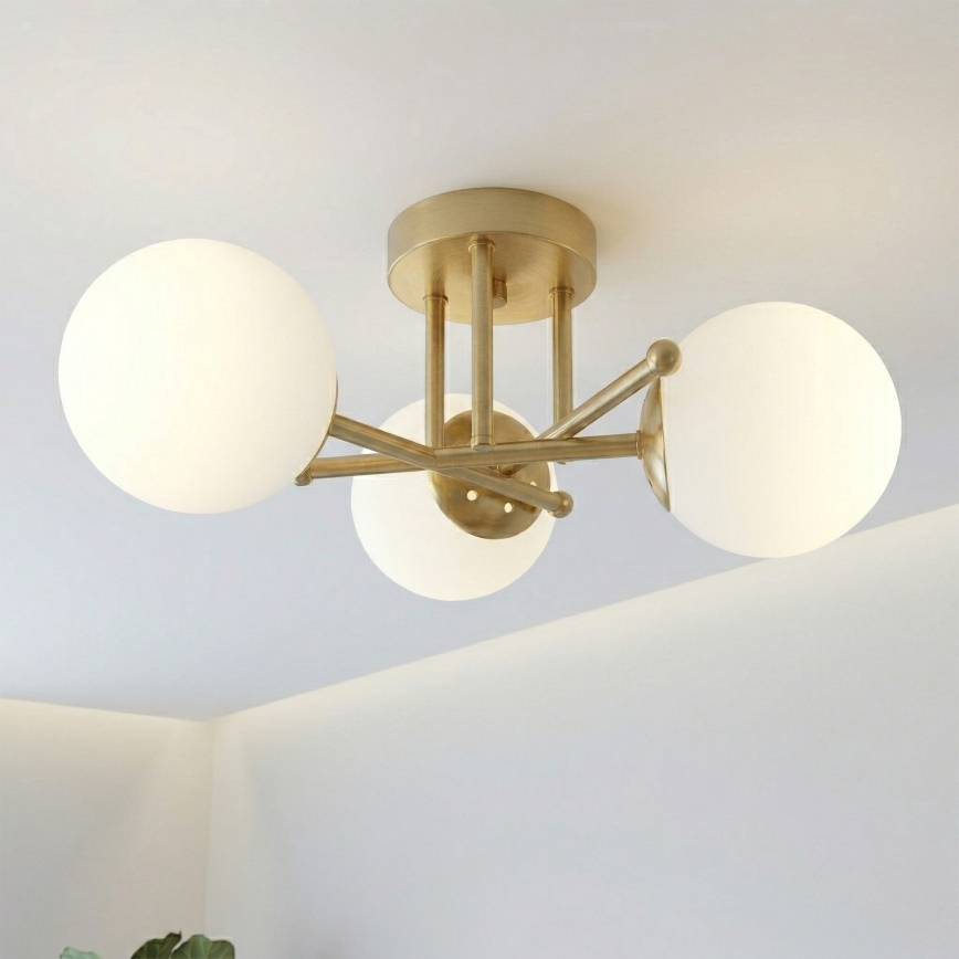 Brilagi - Lustră aplicată MALIVA 3xE14/15W/230V auriu/alb