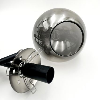 Brilagi - Lustră aplicată MALIVA 3xE14/15W/230V crom mat/sticlă fumurie