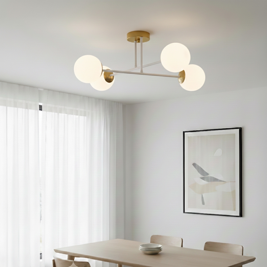 Brilagi - Lustră aplicată MALIVA, 4xE14/15W/230V, auriu/alb