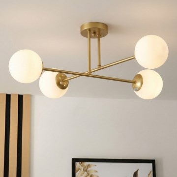 Brilagi - Lustră aplicată MALIVA 4xE14/15W/230V auriu/alb