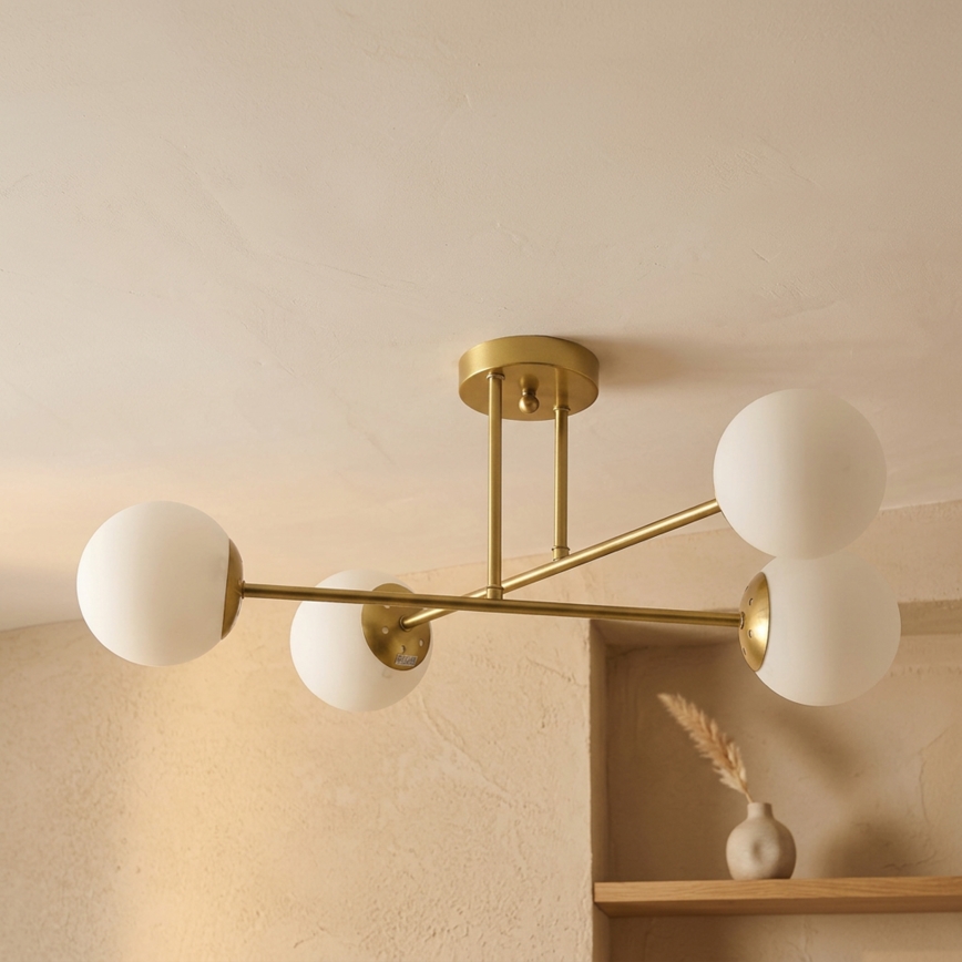 Brilagi - Lustră aplicată MALIVA 4xE14/15W/230V auriu/alb
