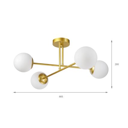Brilagi - Lustră aplicată MALIVA 4xE14/15W/230V auriu/alb