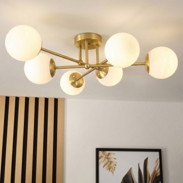 Brilagi - Lustră aplicată MALIVA 6xE14/15W/230V auriu/alb