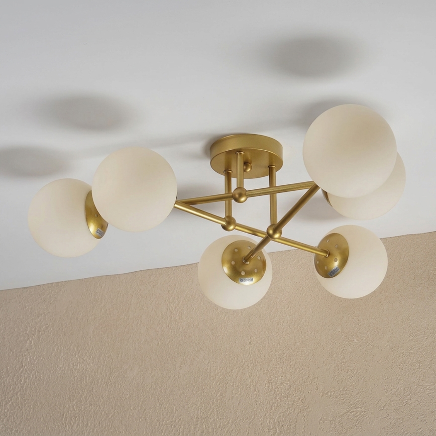 Brilagi - Lustră aplicată MALIVA 6xE14/15W/230V auriu/alb