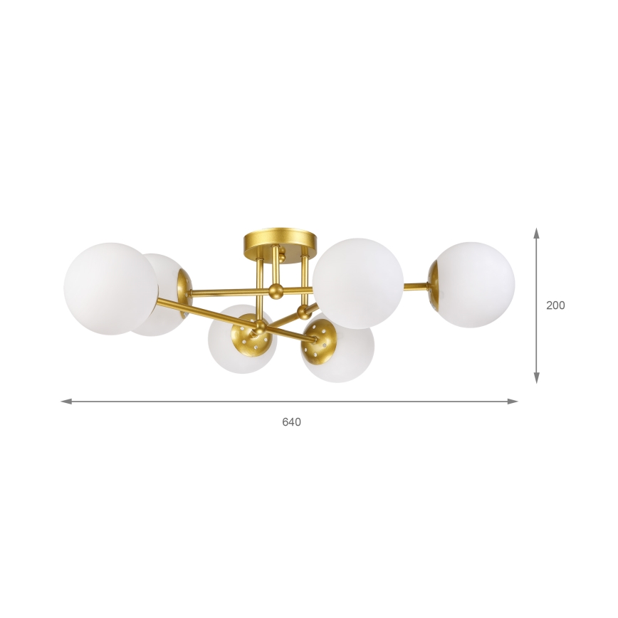 Brilagi - Lustră aplicată MALIVA 6xE14/15W/230V auriu/alb