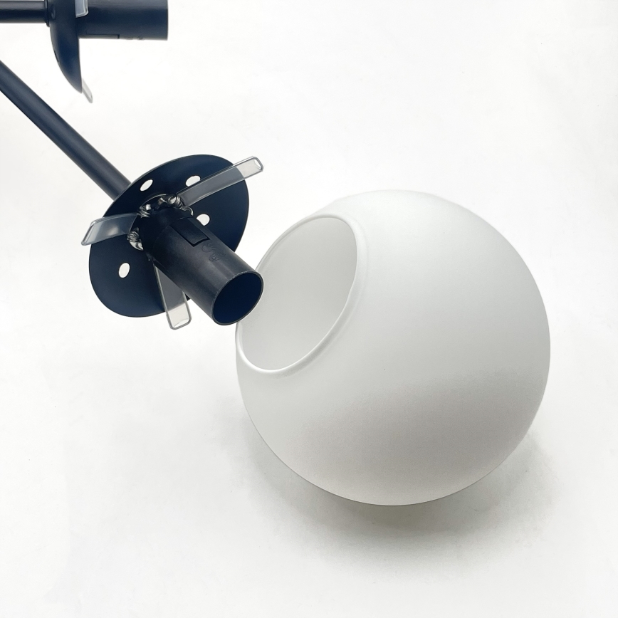 Brilagi - Lustră aplicată MALIVA 6xE14/15W/230V negru/alb