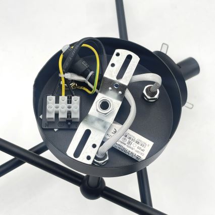 Brilagi - Lustră aplicată MALIVA 6xE14/15W/230V negru/alb