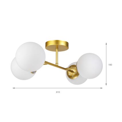 Brilagi - Lustră aplicată MALONY 4xE14/20W/230V aurie