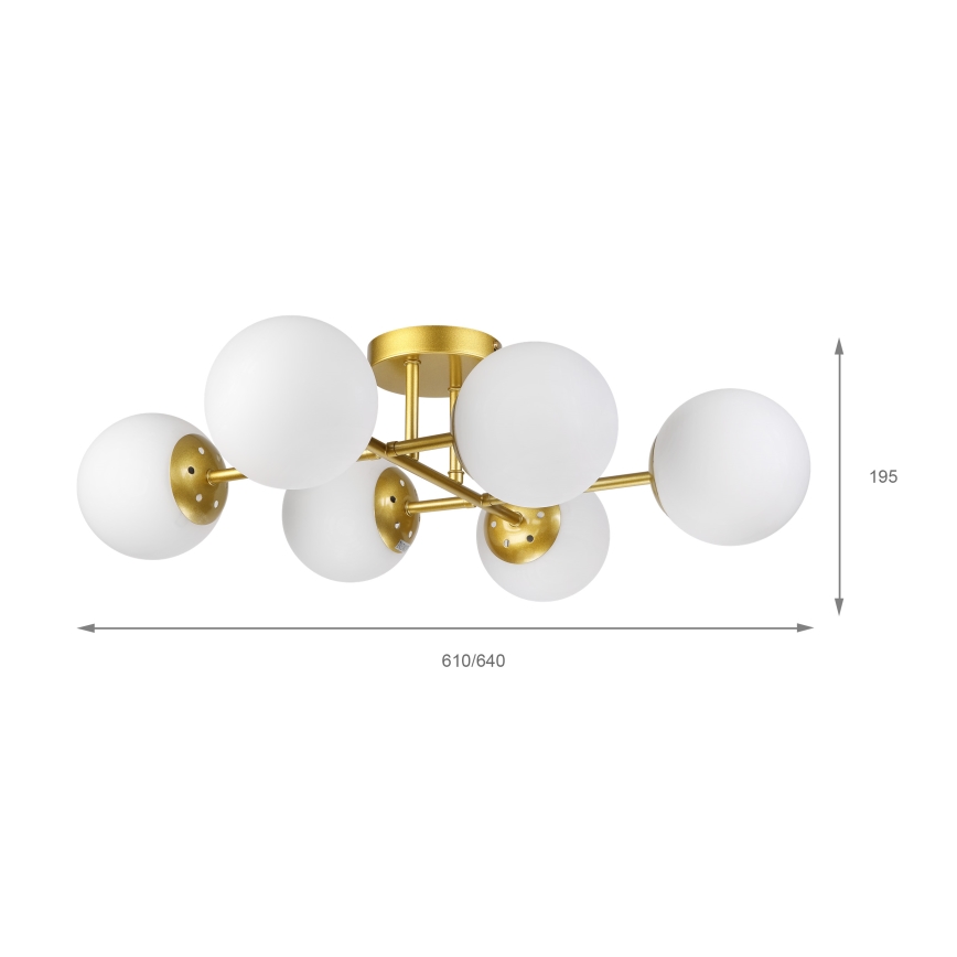 Brilagi - Lustră aplicată MALONY, 6xE14/20W/230V, aurie