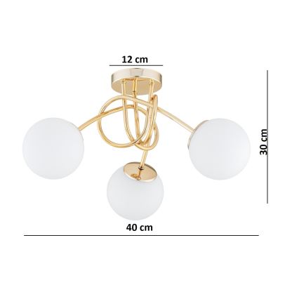 Brilagi - Lustră aplicată MILO 3xE27/60W/230V aurie