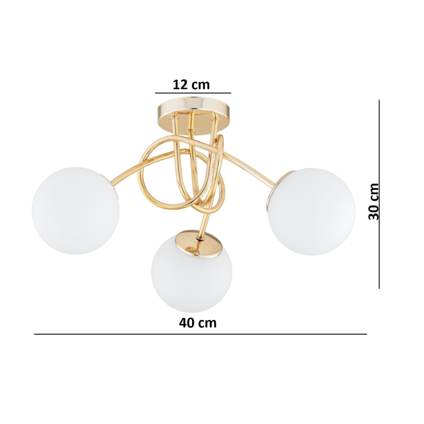 Brilagi - Lustră aplicată MILO 3xE27/60W/230V aurie