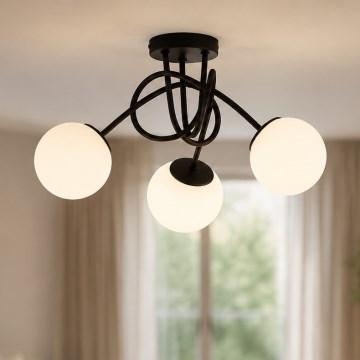 Brilagi - Lustră aplicată MILO 3xE27/60W/230V neagră