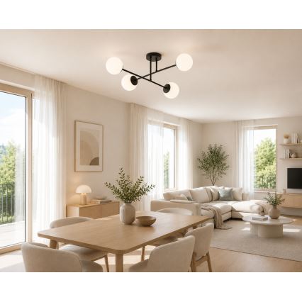 Brilagi - Lustră aplicată MILO 4xE27/60W/230V neagră