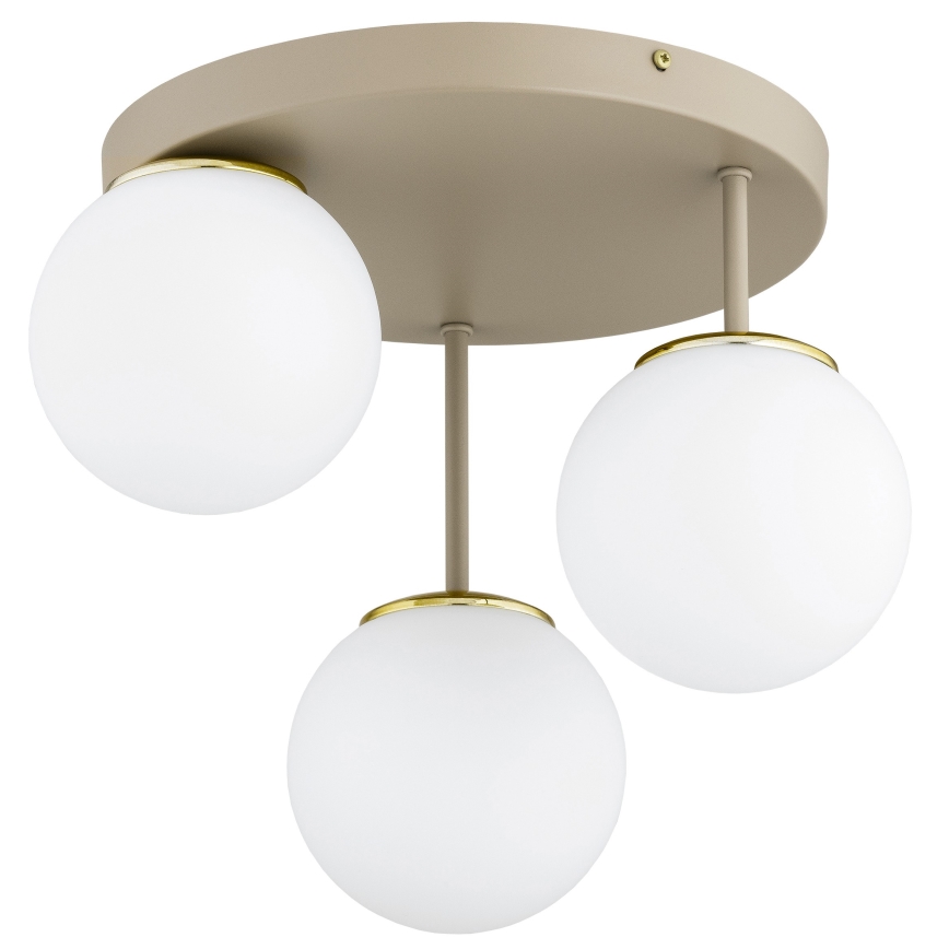Brilagi - Lustră aplicată MILO ECRU 3xE27/60W/230V bej/auriu
