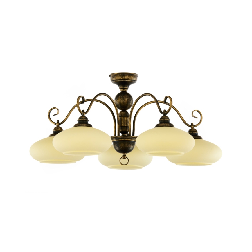 Brilagi - Lustră aplicată MOLLERO 5xE27/15W/230V Ø 84 cm bronz/patină