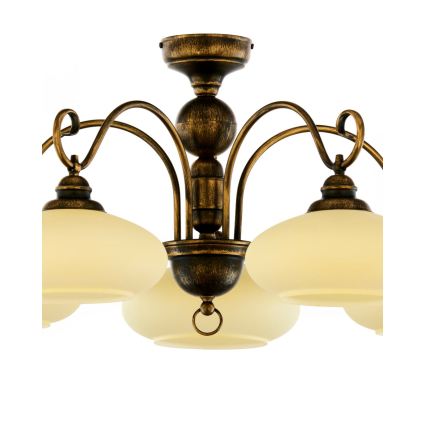 Brilagi - Lustră aplicată MOLLERO 5xE27/15W/230V Ø 84 cm bronz/patină