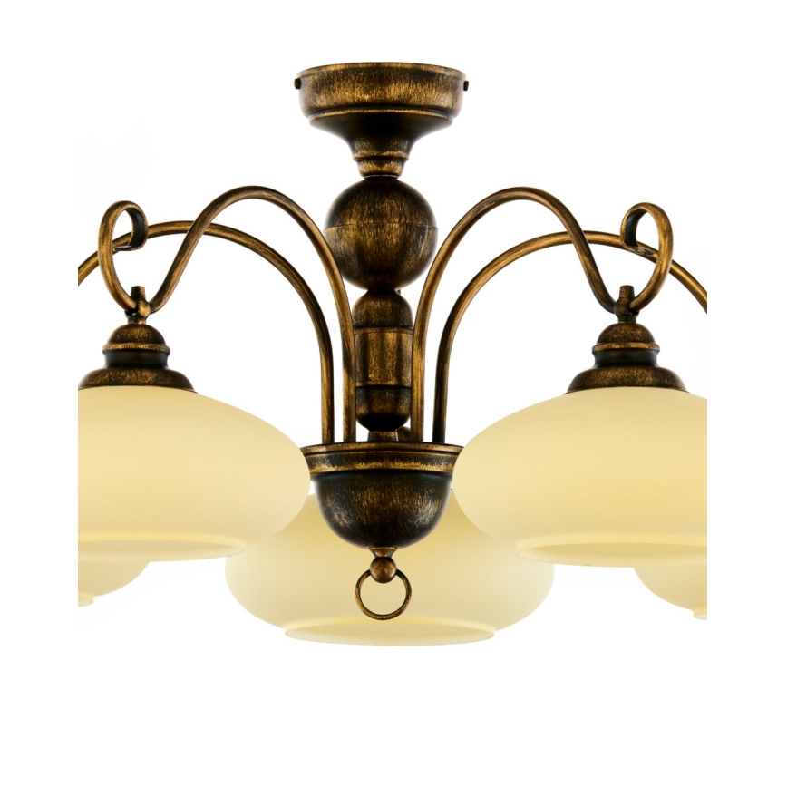 Brilagi - Lustră aplicată MOLLERO 5xE27/15W/230V Ø 84 cm bronz/patină