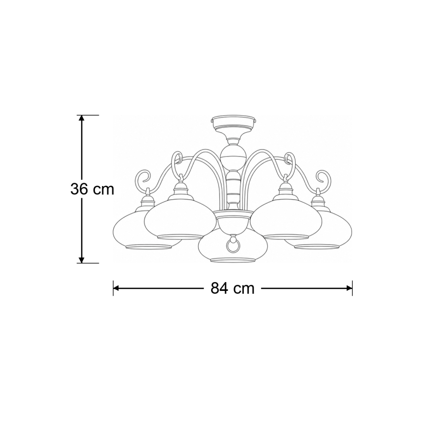 Brilagi - Lustră aplicată MOLLERO 5xE27/15W/230V Ø 84 cm bronz/patină