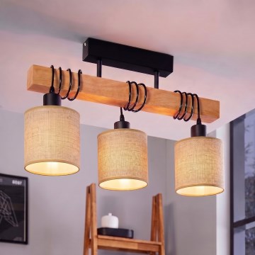 BRILAGI - Lustră aplicată NUBILA 3xE27/60W/230V pin/maro deschis