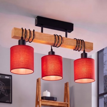 Brilagi - Lustra aplicată NUBILA 3xE27/60W/230V pin/roșu