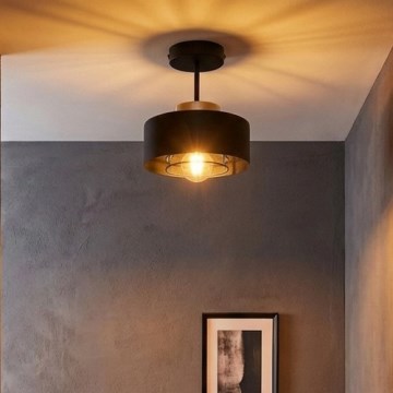 Brilagi - Lustră aplicată SPRING 1xE27/60W/230V negru/auriu