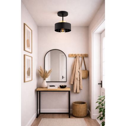 Brilagi - Lustră aplicată SPRING 1xE27/60W/230V negru/auriu