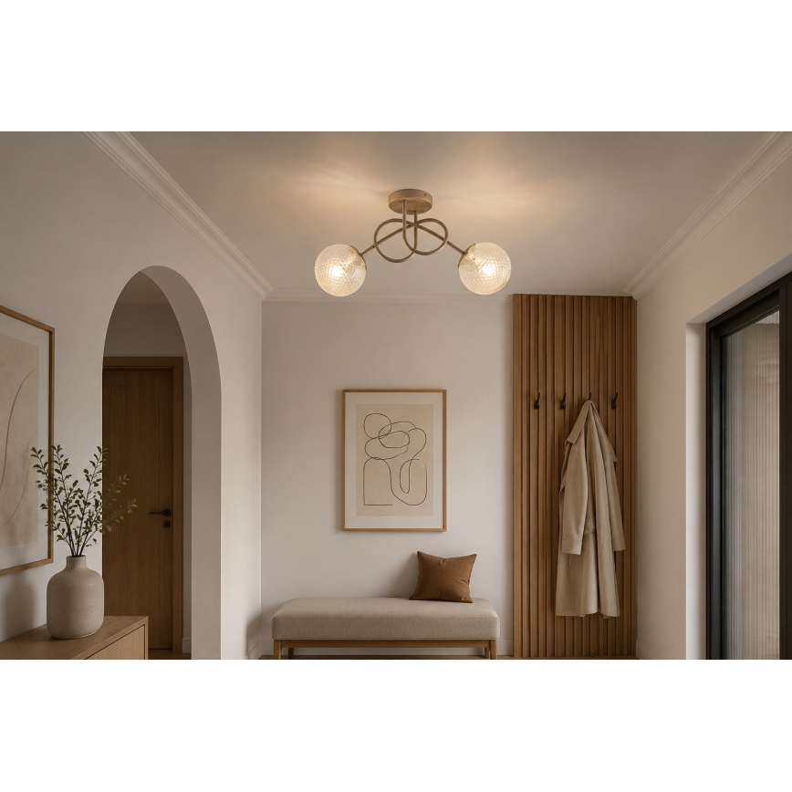 Brilagi - Lustră aplicată STELLA 2xE27/60W/230V bej/auriu