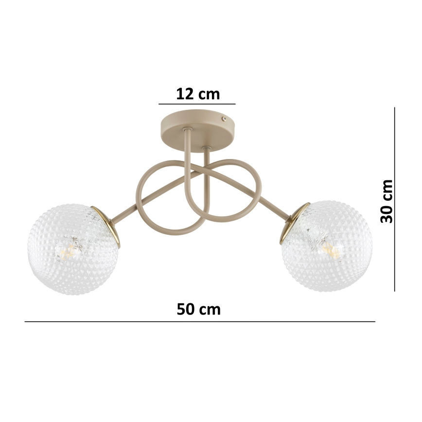 Brilagi - Lustră aplicată STELLA 2xE27/60W/230V bej/auriu