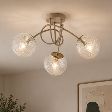 Brilagi - Lustră aplicată STELLA 3xE27/60W/230V bej/auriu