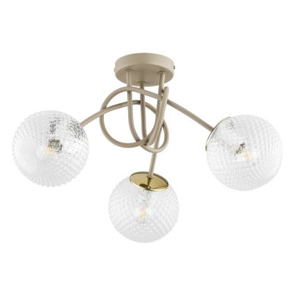 Brilagi - Lustră aplicată STELLA 3xE27/60W/230V bej/auriu