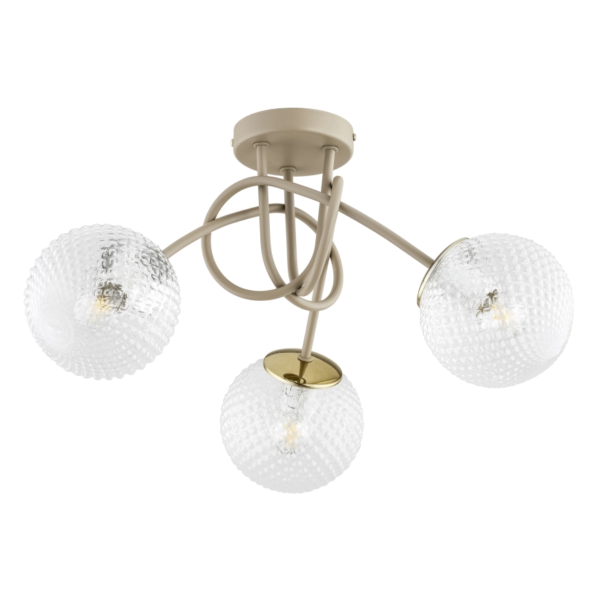 Brilagi - Lustră aplicată STELLA 3xE27/60W/230V bej/auriu